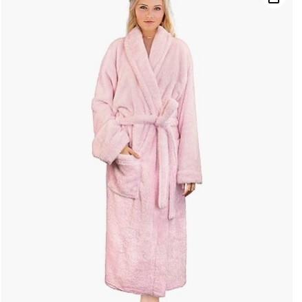 High-End Women's Long Thick Plush Soft Nightgown Fluffy Warm Wool Lamb Fleece Fluffy Bathrobe
