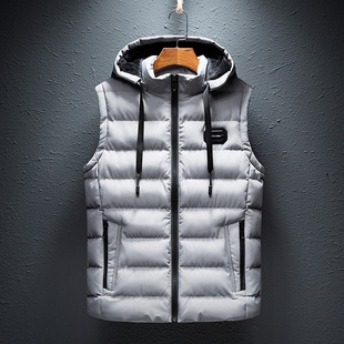 1808 Factory Direct Sales New Men's Vest Cotton Jacket Korean Style Slim Jacket Thickened Warm Vest Men's Clothing
