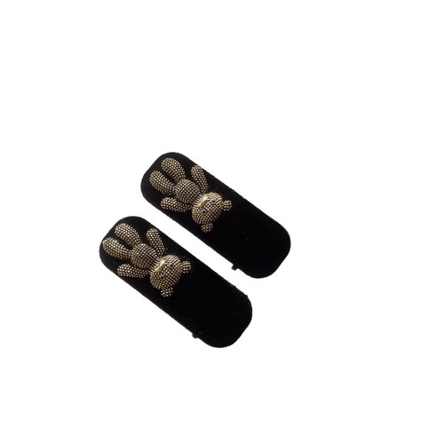 Black temperament miu hairpin ears hairpin women side broken hairpin high-end bear bangs clip duckbill clip