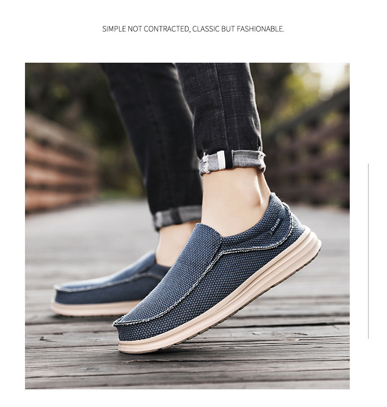 New Men's Loafers Cross-border , Casual For Men, Flat Canvas Shoes, Ultra-lightweight, Large Size Slip-on Shoes_vogvips.com