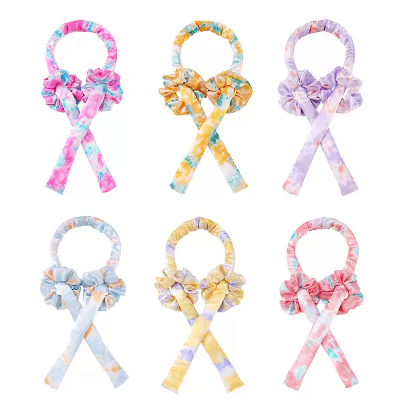 色丁扎染无热懒人睡眠卷发棒超柔软盘发器卷发神器丝绵卷发棒套装