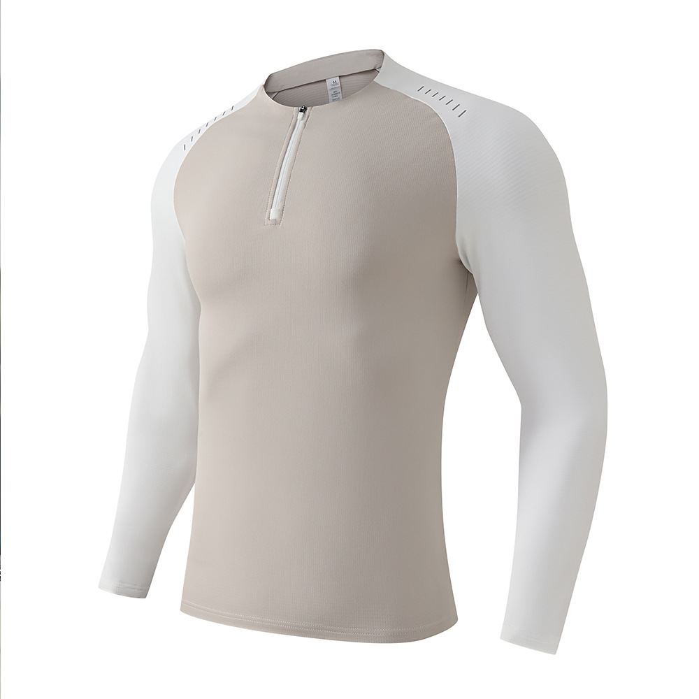 Camiseta deportiva al aire libre, ropa de secado rápido de manga larga, hombre y mujer, carrera, media cremallera, camiseta deportiva de entrenamiento, ropa de fitness