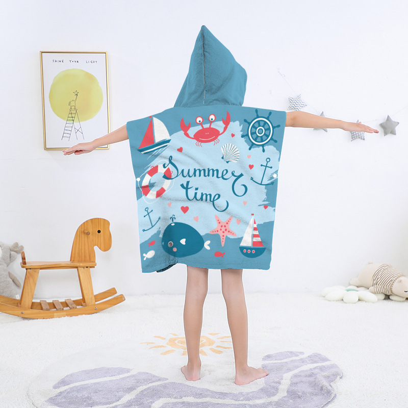 Toallas de baño con capucha transfronterizas para niños, capa, baño de bebé, secador rápido, albornoz, capa grande, capa de toalla de baño