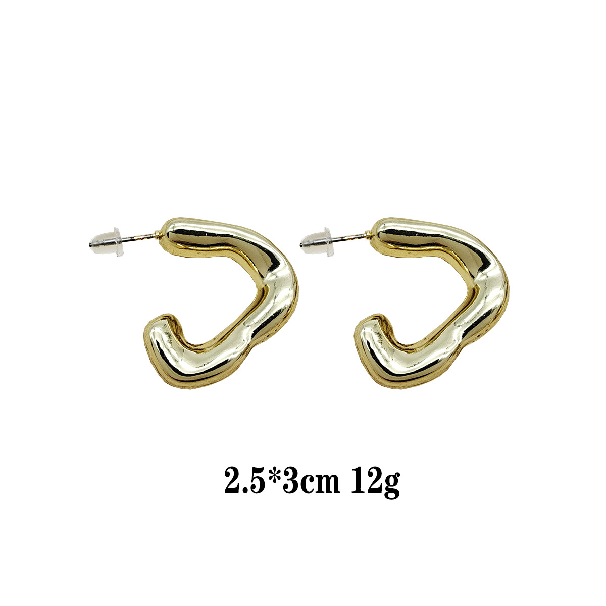Pendientes de moda europeos y americanos Pendientes calientes Pendientes chapados en oro de lujo ligero Pendientes brillantes que no se desvanece Bola de oreja dorada transfronteriza image 17