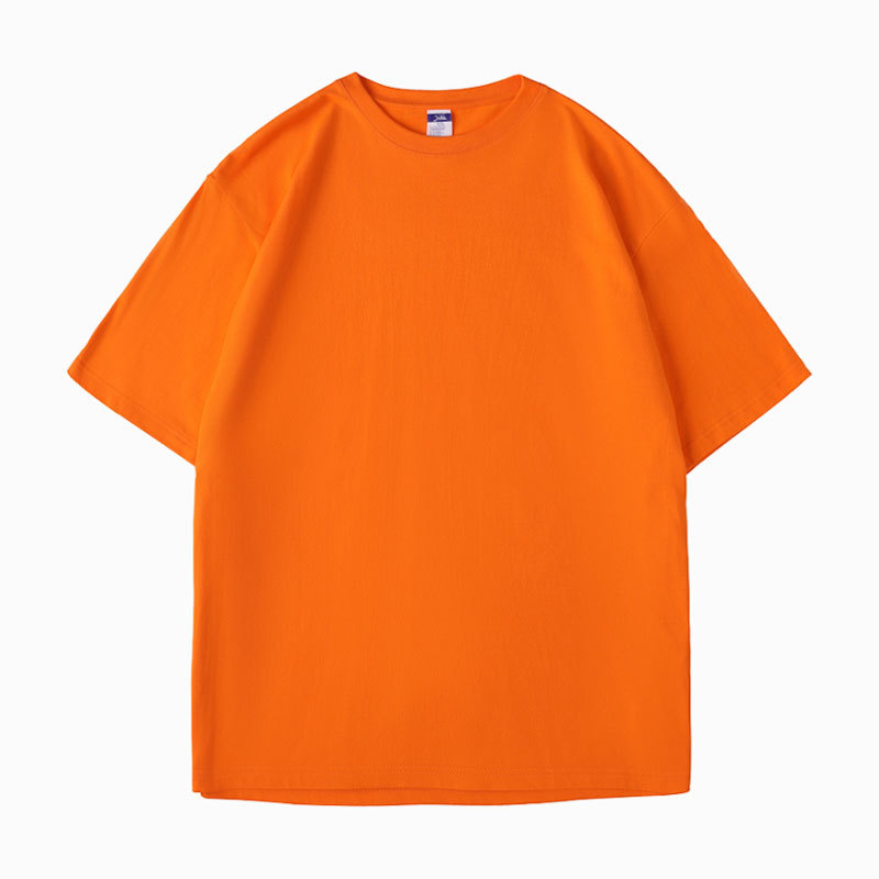 240g de algodón caída del hombro camiseta personalizada LOGO engrosada pesada cuello redondo camisa cultural escuela deportes juegos actividad artística camisa