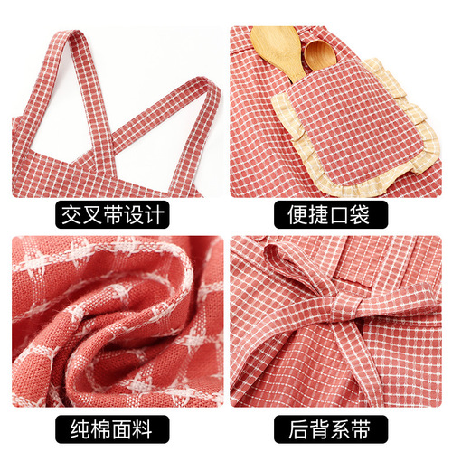 Apron workwear pure cotton kitchen home use 2025 new model popular commercial restaurant dedicated cooking custom menu