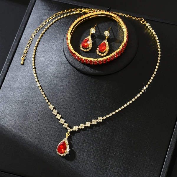 463+081 gold and red three-piece set