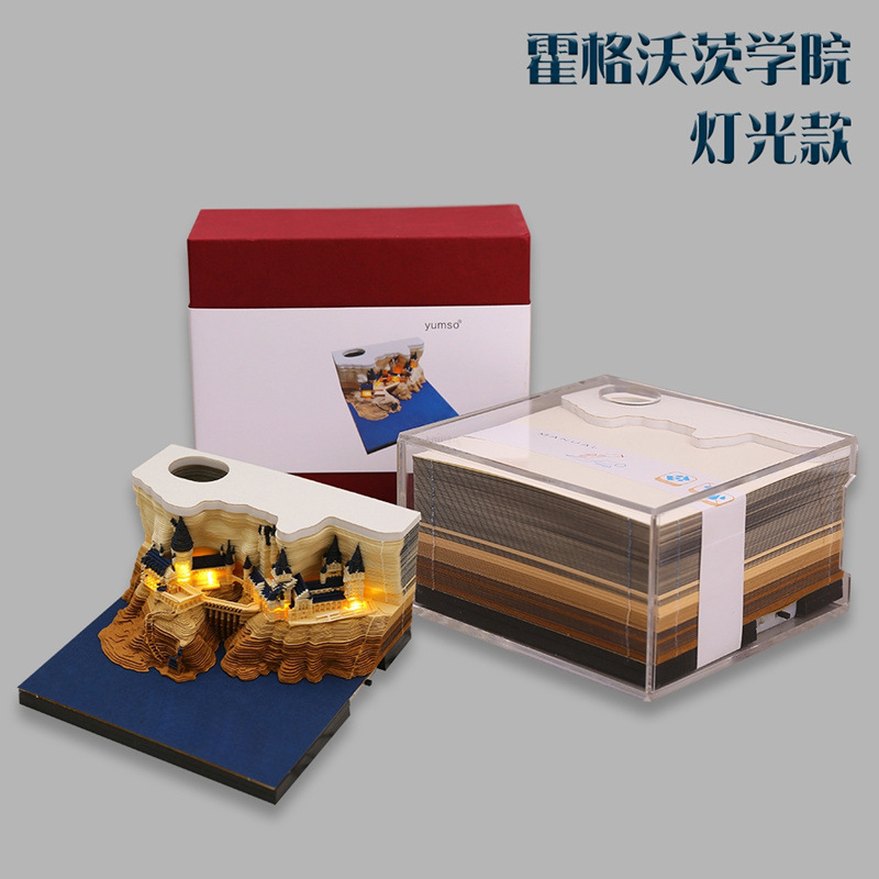 Notas adhesivas Hart Magic Castle 2026, notas tridimensionales, papel creativo tallado en 3D, calendario semanal, Castillo de Hogwarts de Hart