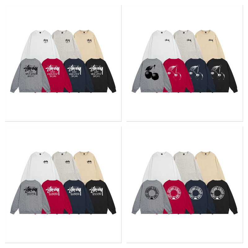 Cross-Border Stu Sushi Black 8 Dice Sweatshirt Autumn/Winter Style Unisex Crew Neck Long Sleeve Pure Cotton Fleece Jacket