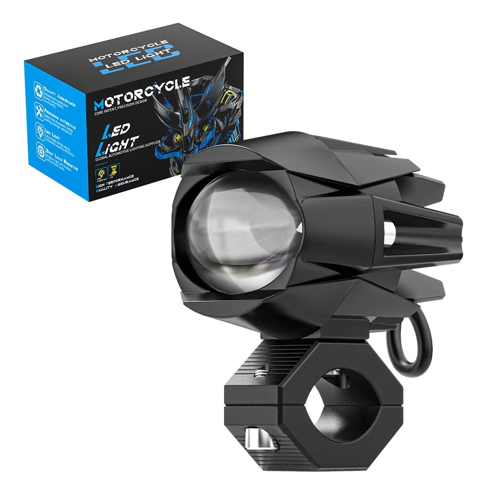 Transfronterizos nuevos focos de motocicleta de doble luz lente externa LED focos de niebla delanteros auxiliares de agua pájaros 1 lámpara de modificación