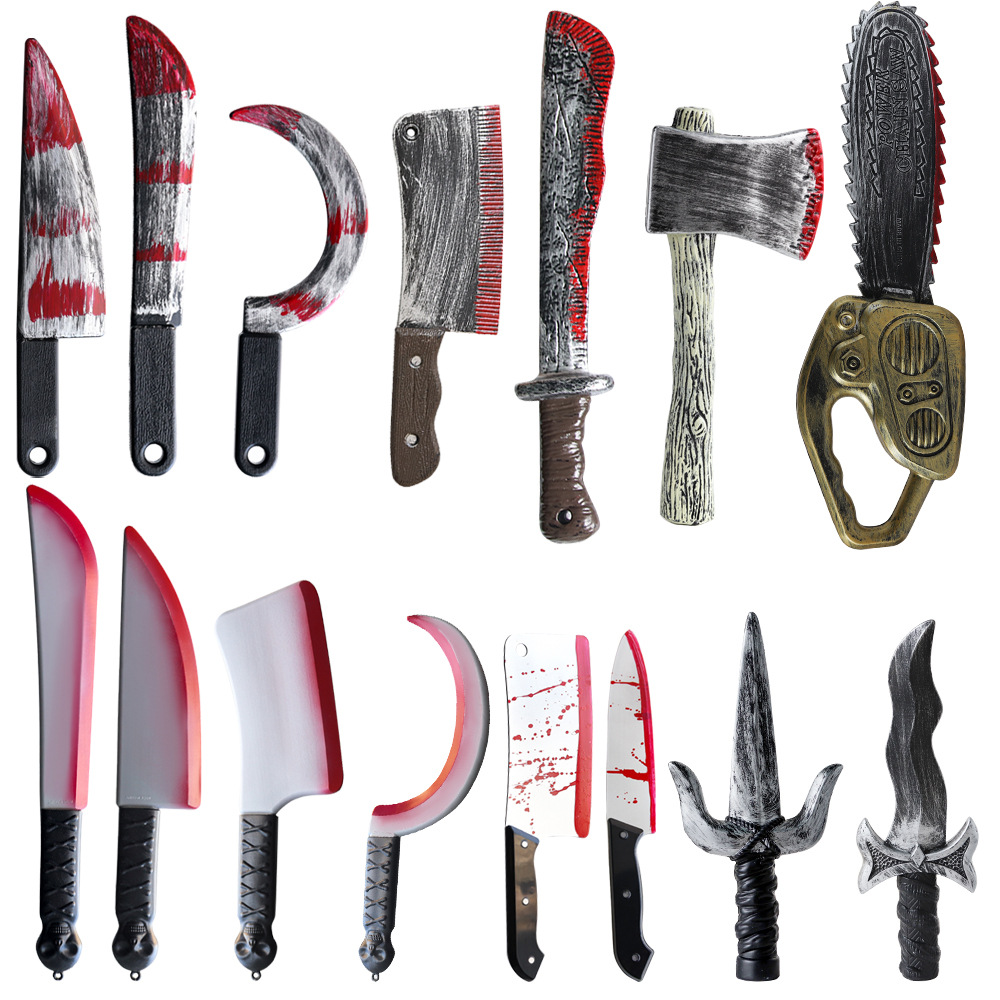 Halloween cuchillo de plástico fantasma día decoración juguete cuchillo de colza de sangre red cuchillo de punta de sangre accesorios de hechizo hookah guisa
