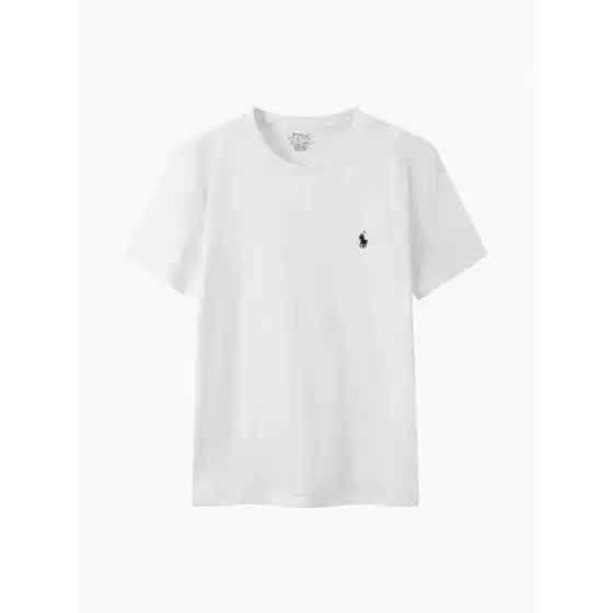Classic Pony Logo Cotton Crew Neck Short Sleeve T-Shirt - Summer Essential, Loose Fit, Versatile Solid Color Embroidered Tee for Couples