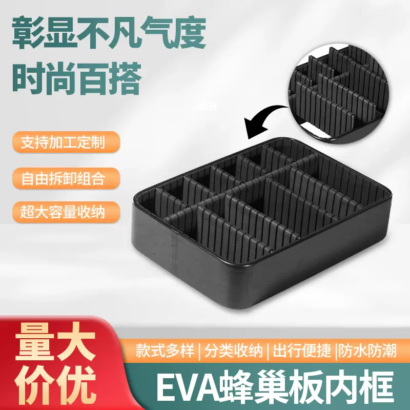 厂家供应EVA蜂巢框箱包内框衬板可拆卸PVC化妆包内框隔板批发