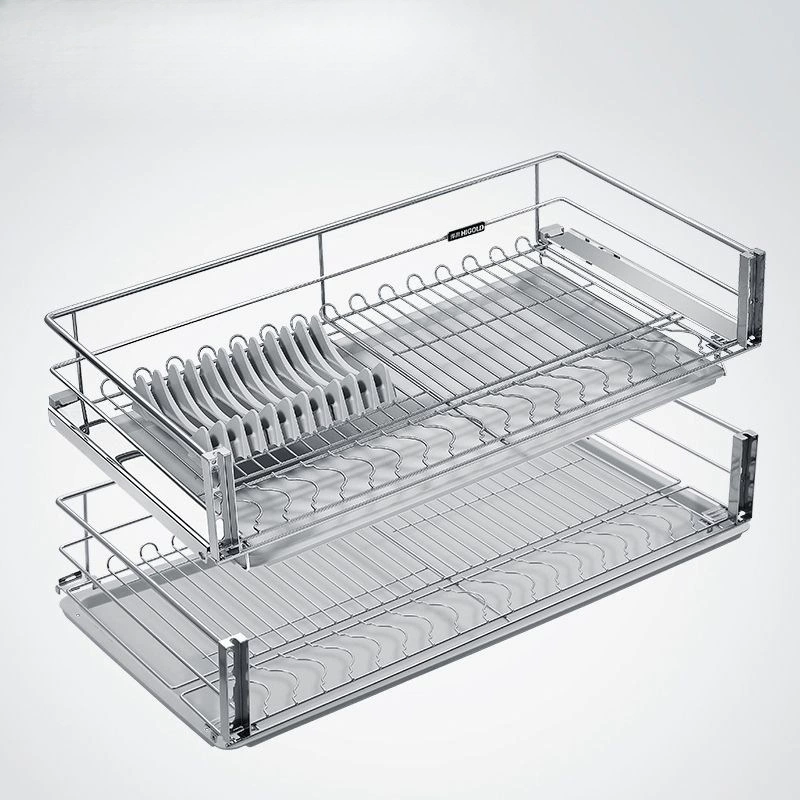 Кухонная корзина серии M из нержавеющей стали 304, двухслойная демпфирующая корзина, выдвижной ящик с буферным покрытием, заводская цельная корзина, оптовая продажа