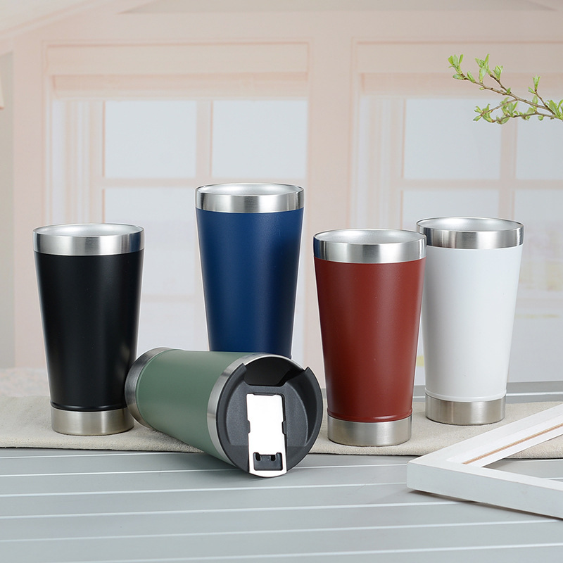 국경 간 20oz 스테인레스 스틸 브라질 맥주 컵 이중층 진공 병따개 스프레이 자동차 컵 절연 워터 컵