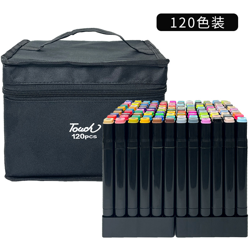 Directo de fábrica de doble cabeza marcador Portátil Bolsa aceitosa acuarela pluma pintura diseño 24 colores 48 colores 80 colores en stock