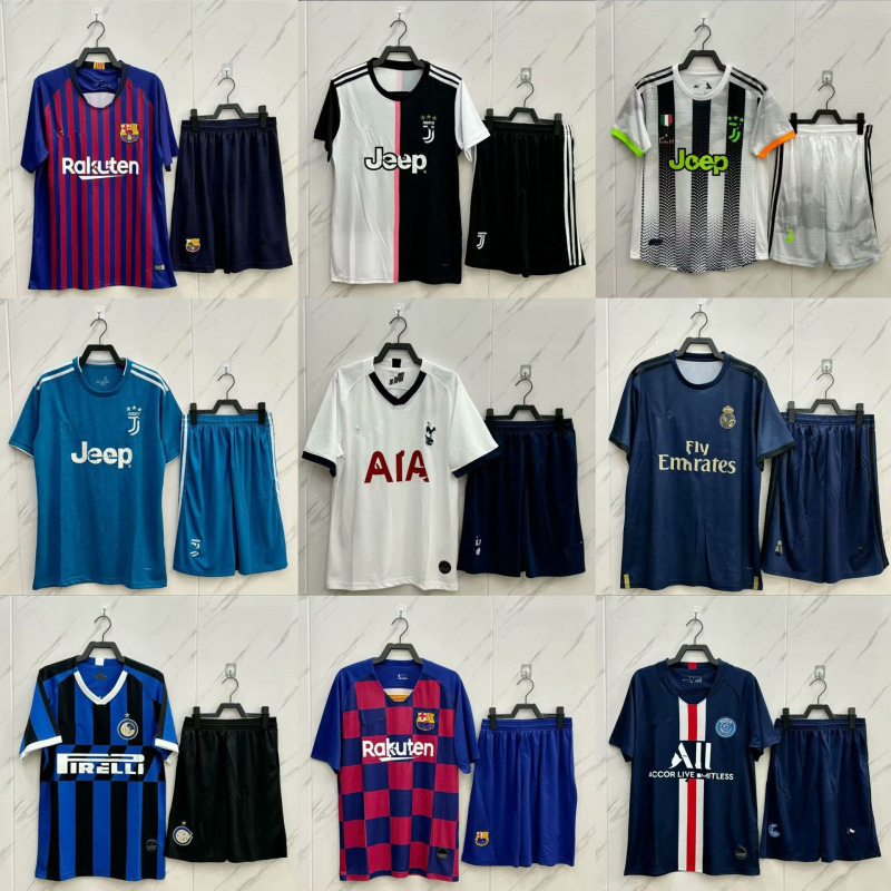 Retro Jersey Adult Set Football Uniform Ac Real Madrid Barcelona Paris Portugal Argentina England Training Uniform