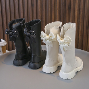 Girls Boots 2024 Autumn and Winter New Children Martin Boots Girls Princess Long Boots fleece-lined Breathable Baby Boots