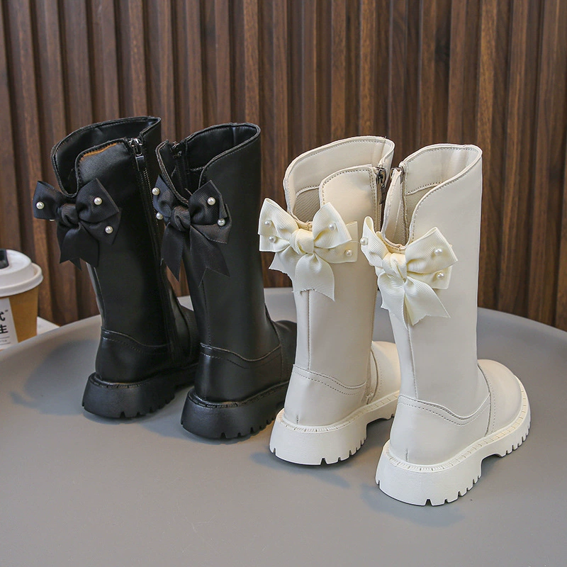 Martens, children's fleece breathable demi-season high boots for princess