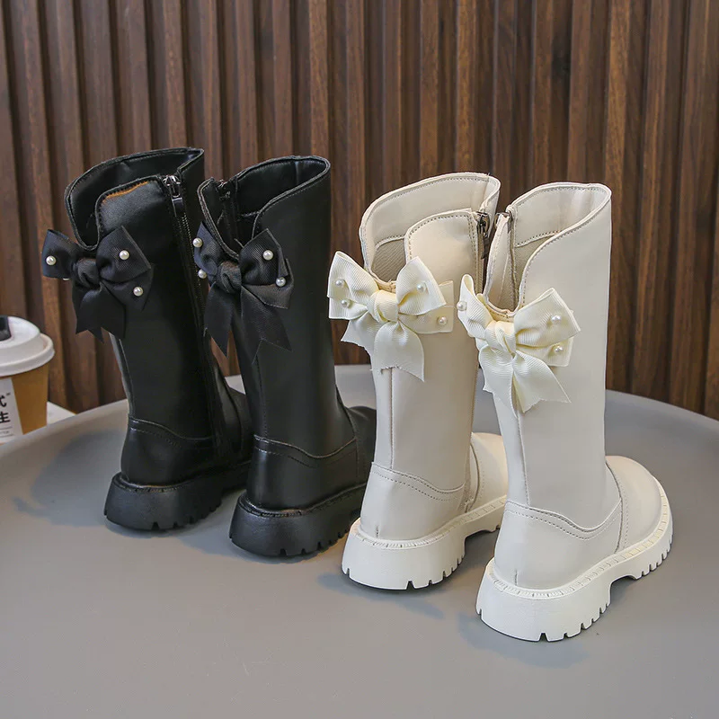 Martens, children's fleece breathable demi-season high boots for princess