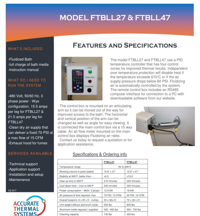 Accurate Thermal Systems FTBLL47 流化温度浴槽 高精度 50-605
