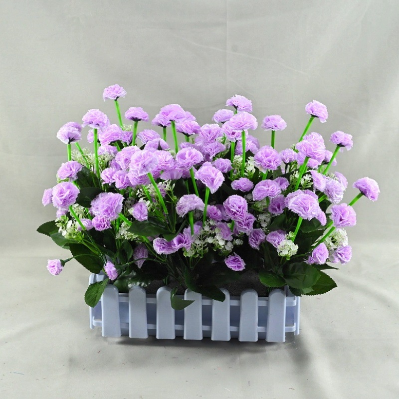 Pantalla de simulación de clavel bonsai flor de seda conjunto de flores falsas sala de estar decoración del hogar flores falsas