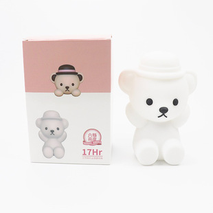 Customized Bear Silicone Pat Lamp, Eye Protection Timer Led Silicone Lamp, Colorful Pinch Dimming Teddy USB Night Light