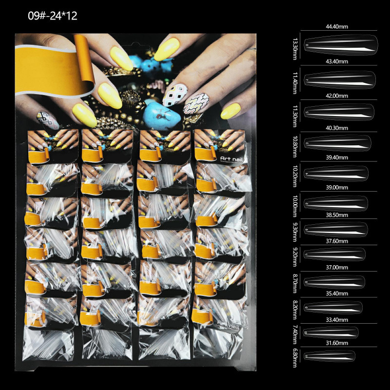 Fábrica directa de nuevos productos de manicura de color sólido 24 paquetes de tarjetas de uñas parches de manicura falsas uñas al por mayor