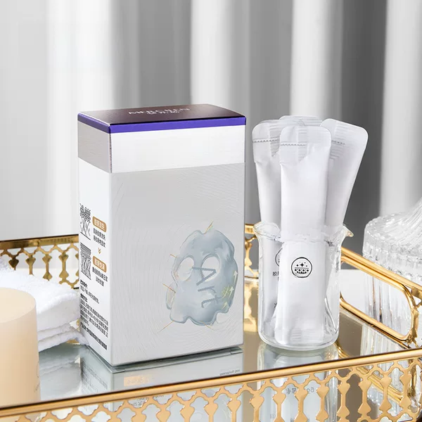Mengxi Blue Collagen Light Sensing Anti-Wrinkle Mask 20 Packs Moisturizing, Lightening Fine Lines, Hydrating and Rejuvenating Skin, Smear-On Peel-Off Mask