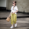 Summer trousers, children's summer clothing, oversize, western style, suitable for teen