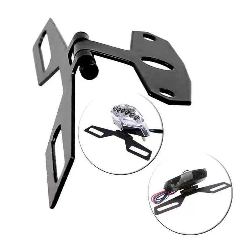 Модифицированный универсальный мотоцикл тормоза задний держатель номерного знака регулируемый складной держатель заднего фонаря металлический кронштейн