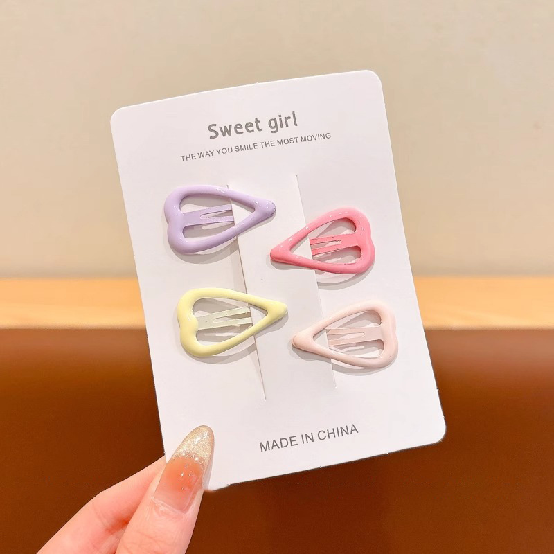 Color caramelo, simple y de moda, estrella del amor, pinza para el cabello dulce, personalidad de niña, pinza lateral, pinza para el cabello rota, accesorios para el cabello para niños