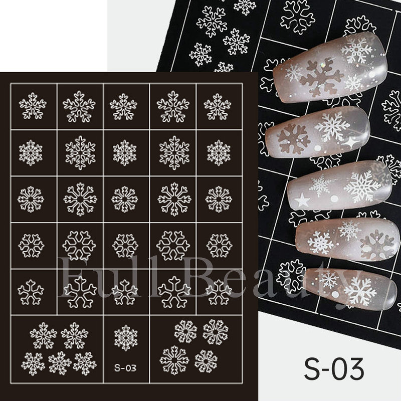 国境を越えた新しいネイルアートの透かし彫りのシールクリスマス冬の雪のヘラジカクリスマスツリーの鈴の星の透かし彫りのシール|undefined