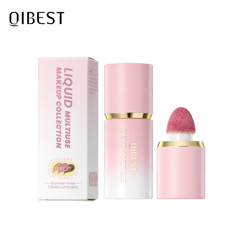 QIBEST多功能化妆液腮红高光修容笔哑光自然珠光细闪提亮脸部彩妆|undefined