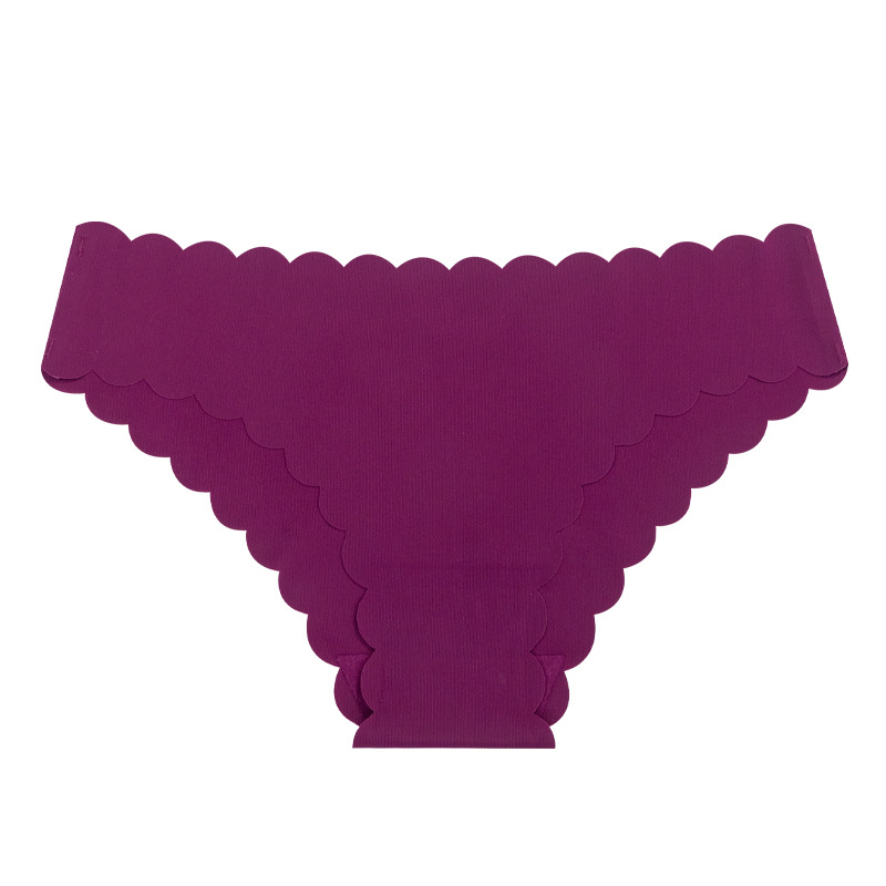 Ropa interior de cintura baja de Europa y América ropa interior de mujer sin costura entrepierna de algodón puro encaje de onda desnuda ropa interior de triángulo de seda de hielo image 16