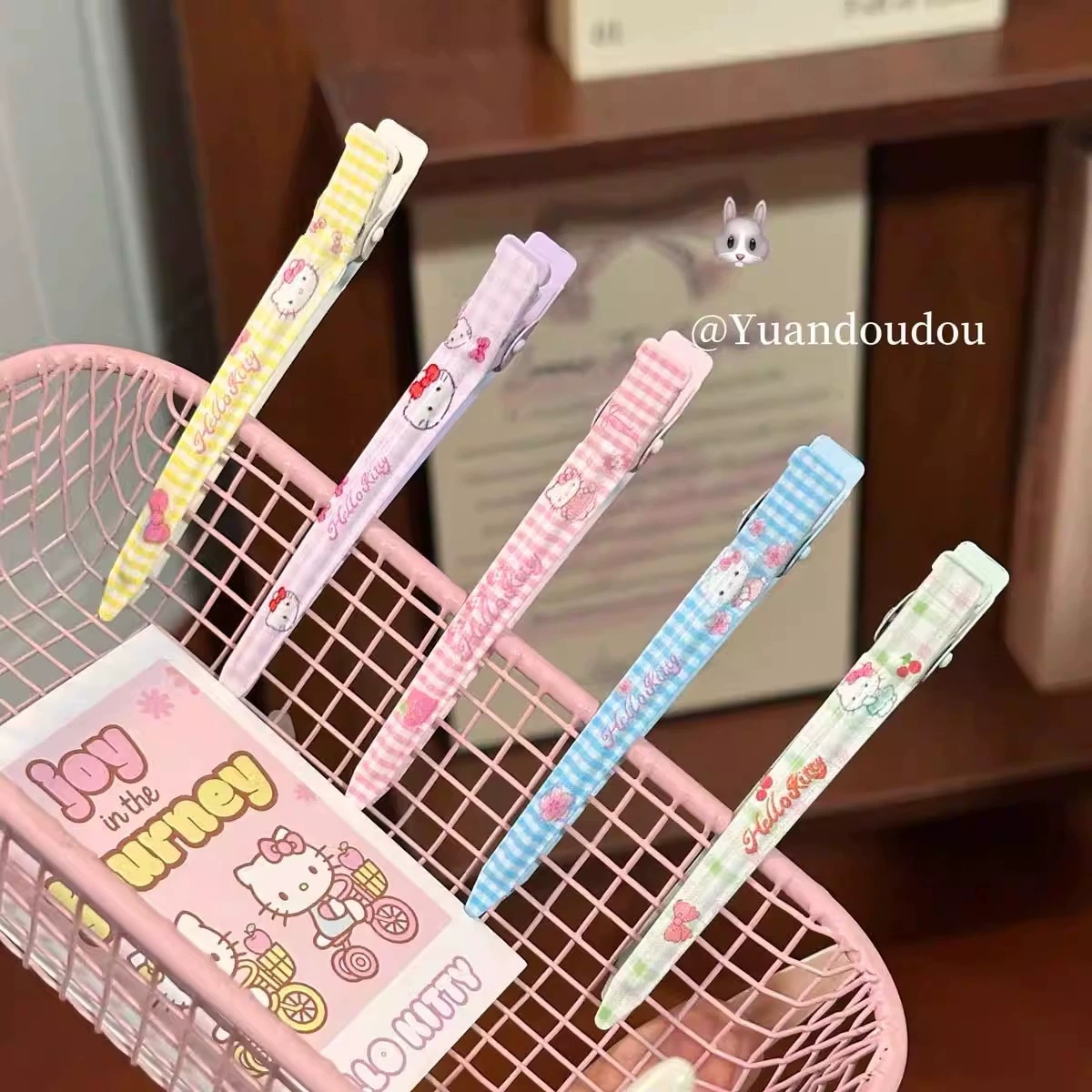 Заколки для волос (Hello Kitty) — для челки и умывания, 5 цветов, 9 см