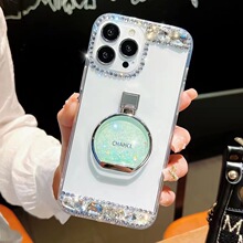 透明ins风手机壳适用iPhone14promax指环苹果13女款12水钻11奢华8