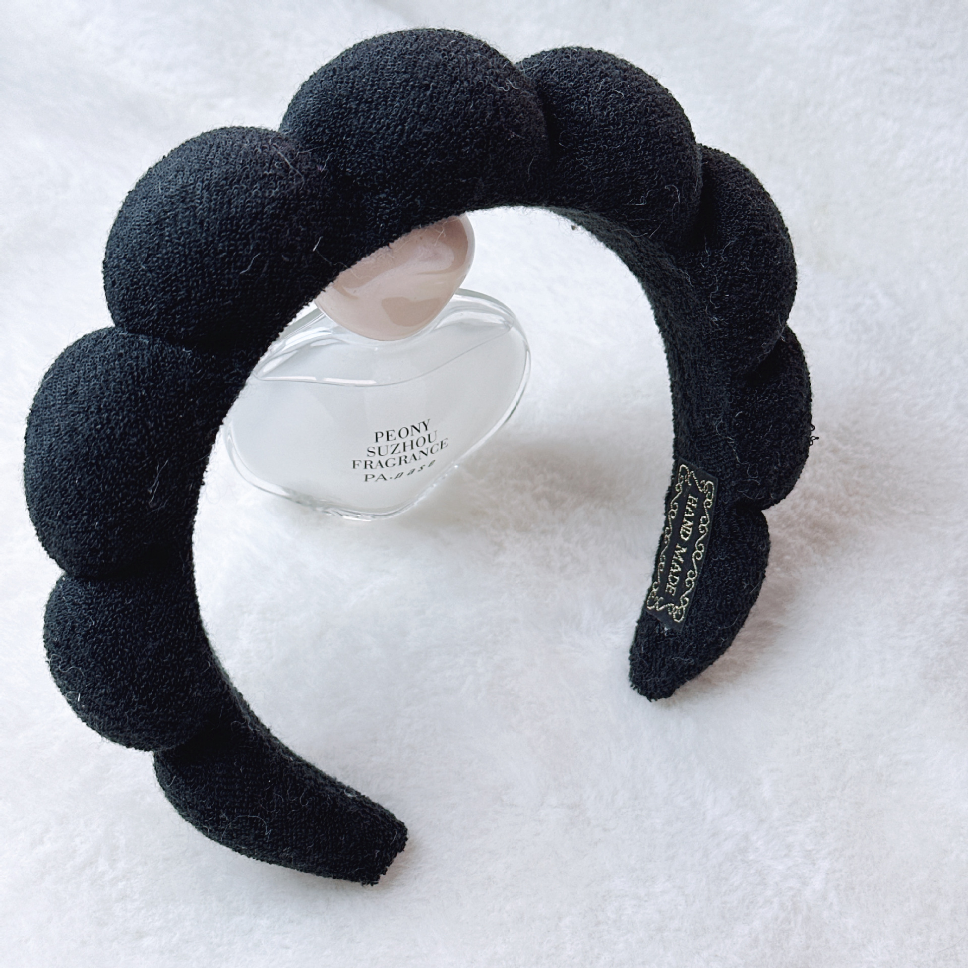 Diadema de Esponja tipo Nube de Tela para Lavado de Cara