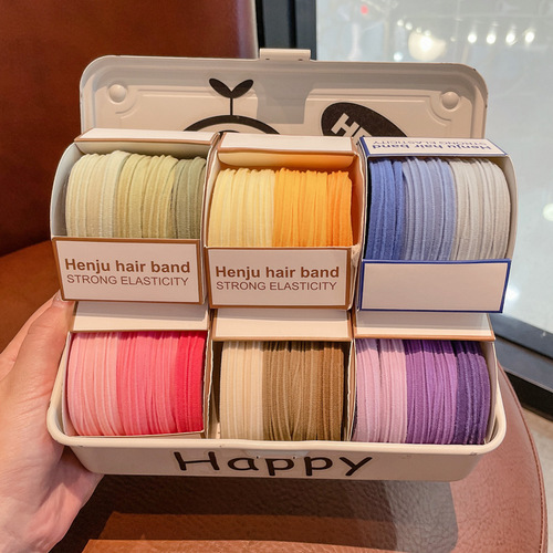 Elastic Seamless Hair Tie for Women Summer Hair Band Non-Damaging Invisible Hair Ribbon Hair Accessory