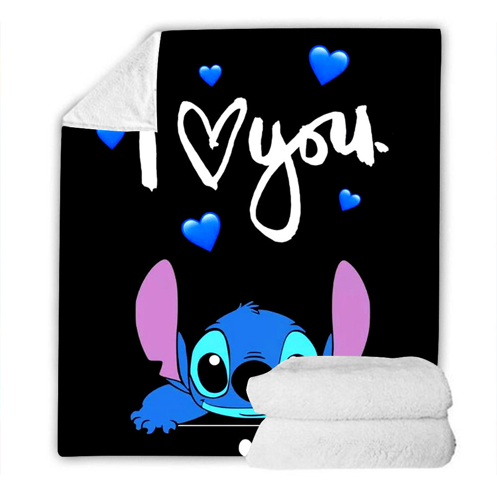 Flange serie Stitch impresión digital alfombra de peluche hogar oficina siesta alfombra de flange invierno otoño