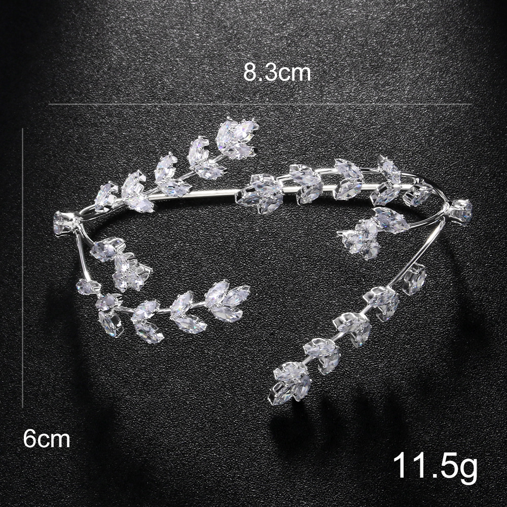 Nueva pulsera de circón de Europa y América caliente hoja abierta pulsera de temperamento nupcial accesorios pulsera