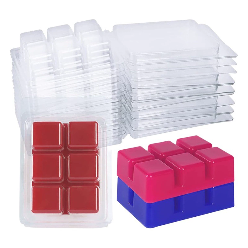 Ароматерапия воск блок блистерная упаковочная коробка 6 Сетка прозрачный пластиковый квадратный свечной блок воск расплава формы трансграничные в наличии