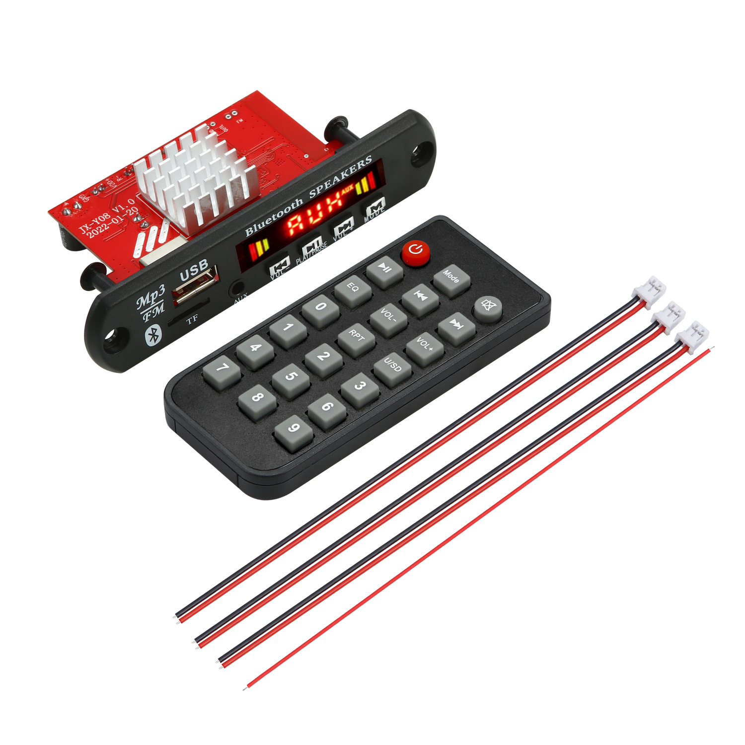 12V with power amplifier 2*60W Bluetooth decoder board color screen with recording call lossless motherboard with Bluetooth JX-Y08