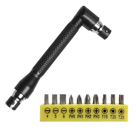 Cross-border L-shaped double-head wrench hex wrench for 6.35mm screwdriver bit tool socket wrench small wrench