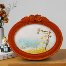 北欧椭圆形玫瑰花边异形树脂相框家居装饰小批量混批外贸5*7