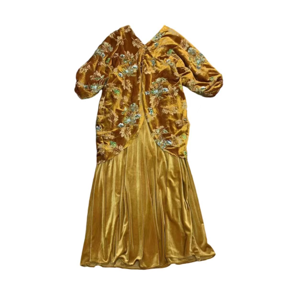 Velvet autumn ethnic dress