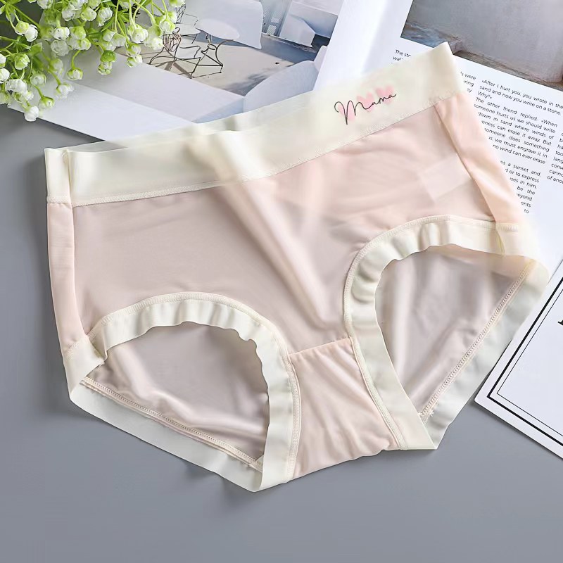 Pantalones de seda de hielo para mujeres sin marcas de cintura media transpirable para mujeres, pantalones de secado rápido antibacterianos para elevar las caderas, entrepierna de algodón delgada image 10