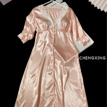 宫廷风爆款性感长款睡裙睡袍女春秋季法式睡衣两件套新款超级工厂