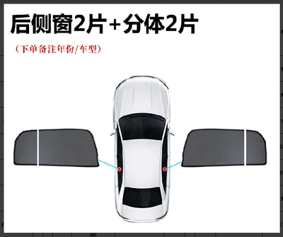Car curtains – sunshade - 2-pieces-of-rear-window-screen-2-pieces-of-split-rear-window-screen-magnetic-attachment-with-encrypted-mesh-a-class-hatchback-w176-2013-2018-models