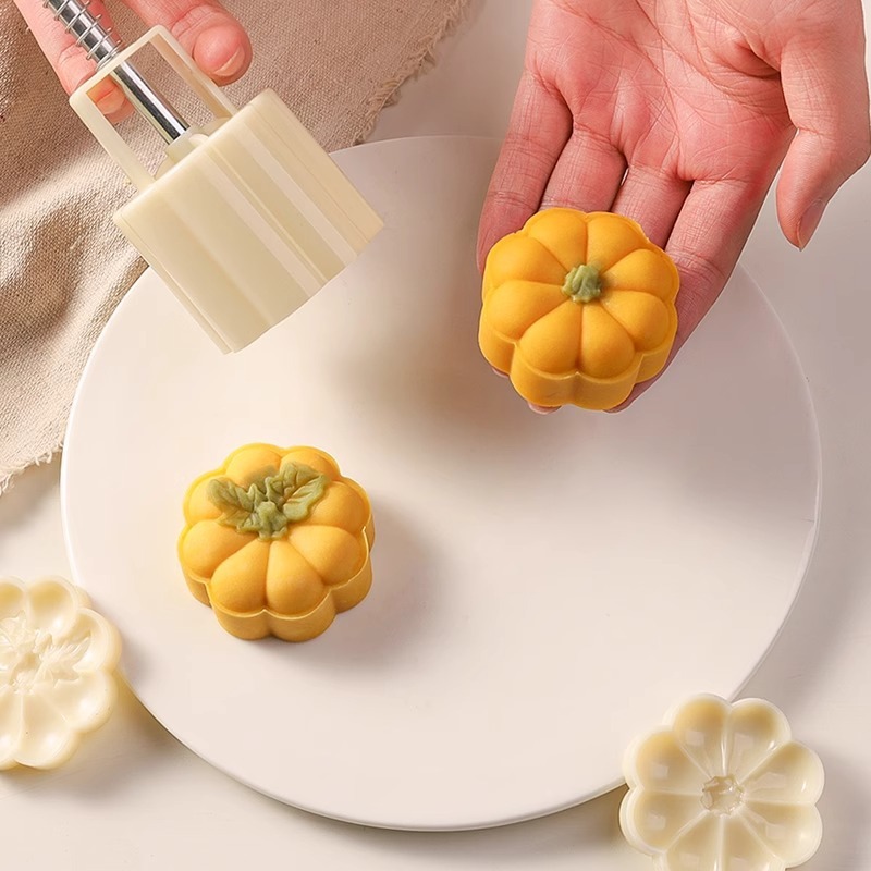 【新款】卡通水果南瓜月饼模具手压式家用冰皮绿豆糕压花磨具糕点|undefined